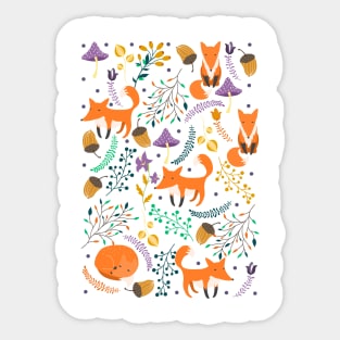 Foxes in the magic forest Sticker